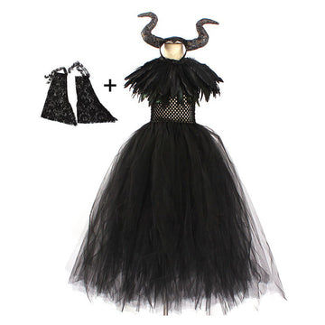 Déguisement Fille Maléfique TuTu Robe Costume Halloween